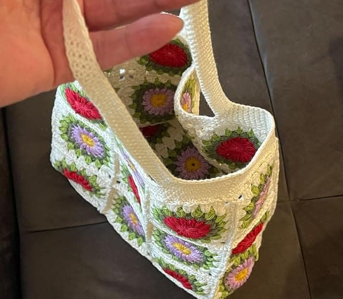 Women Handmade Crochet Handbag | Handcrafted Handbags For Daily, Cotton Bag Office and Causal Use Multicolor — view 1 of 4
